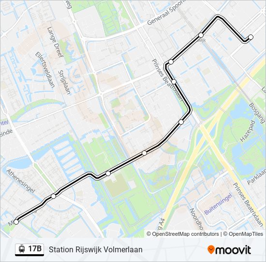 Straßenbahnlinie 17B Karte