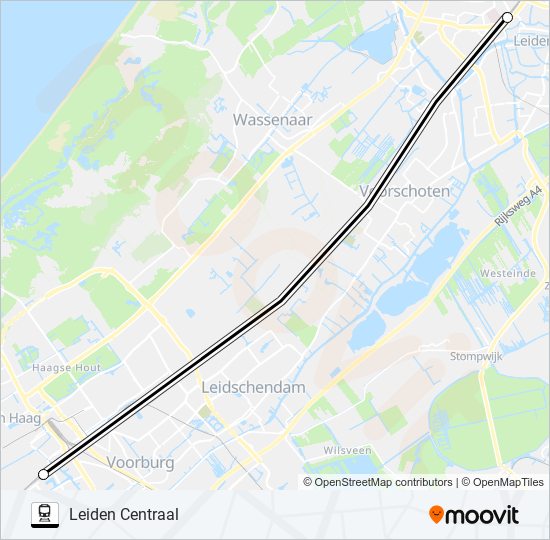 Trein SNELBUS I.P.V. TREIN lijnkaart