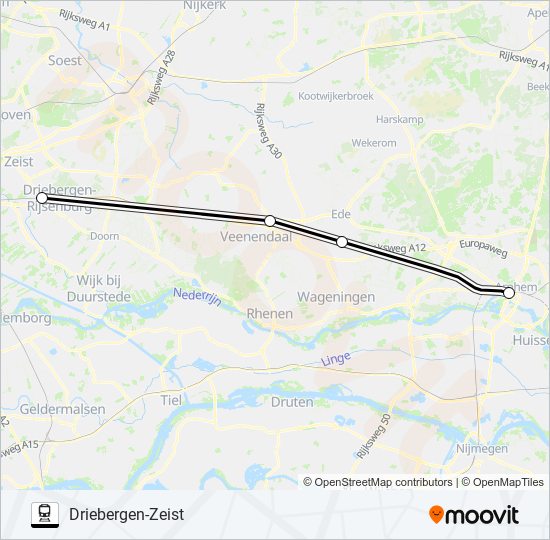 SNELBUS I.P.V. TREIN Train Line Map