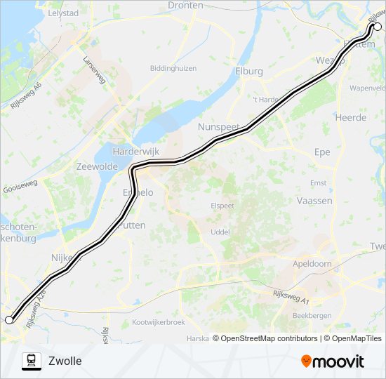 SNELBUS I.P.V. TREIN train Line Map