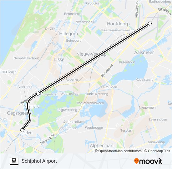 Trein SNELBUS I.P.V. TREIN lijnkaart