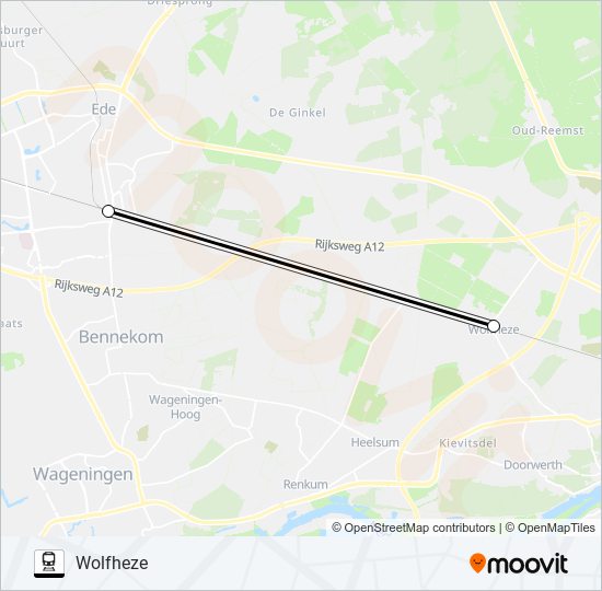 Trein STOPBUS I.P.V. TREIN lijnkaart