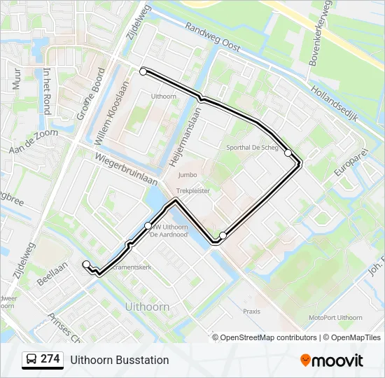 274 Bus Line Map