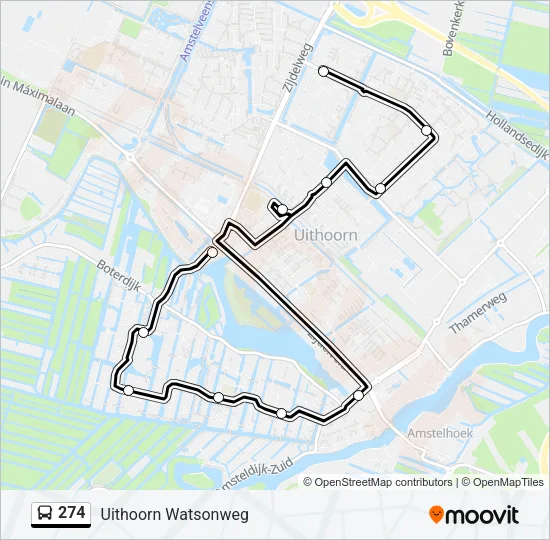 274 Bus Line Map