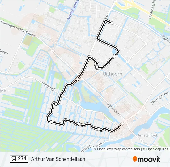 274 Bus Line Map