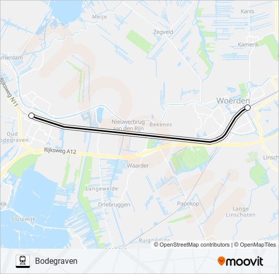 Trein STOPBUS I.P.V. TREIN lijnkaart