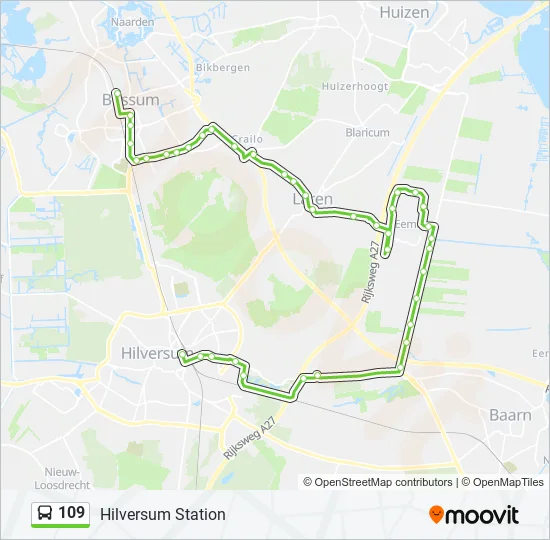 Bus 109 lijnkaart