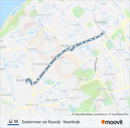 Bus 30 lijnkaart