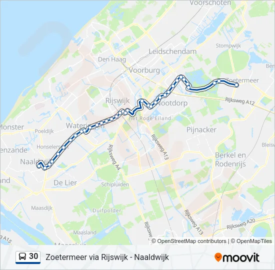 Bus 30 lijnkaart