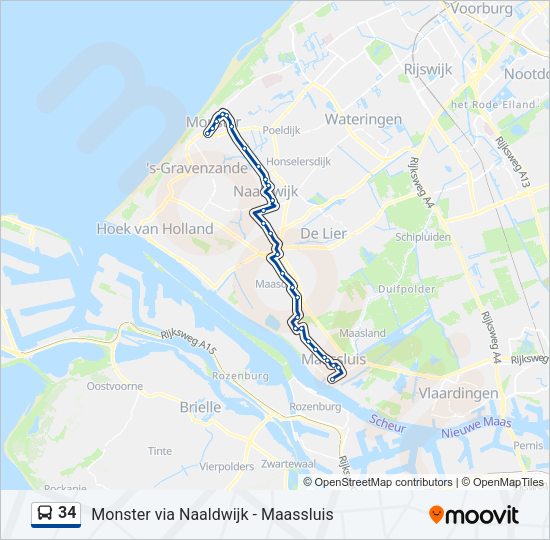 34 Bus Line Map
