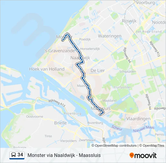 34 Bus Line Map