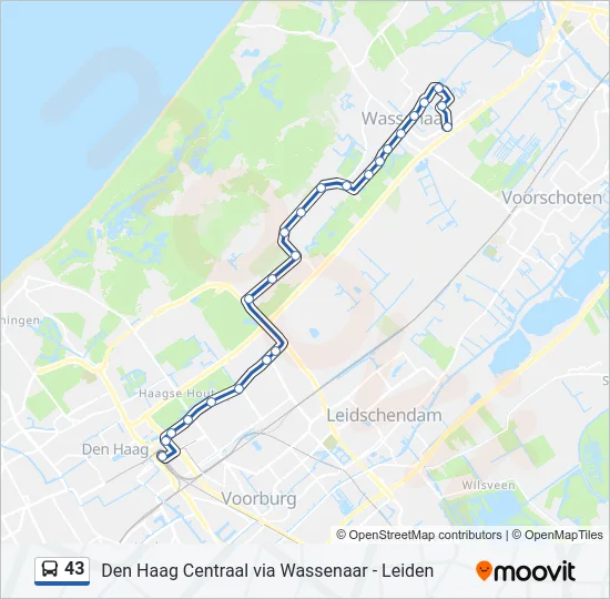 43 Bus Line Map