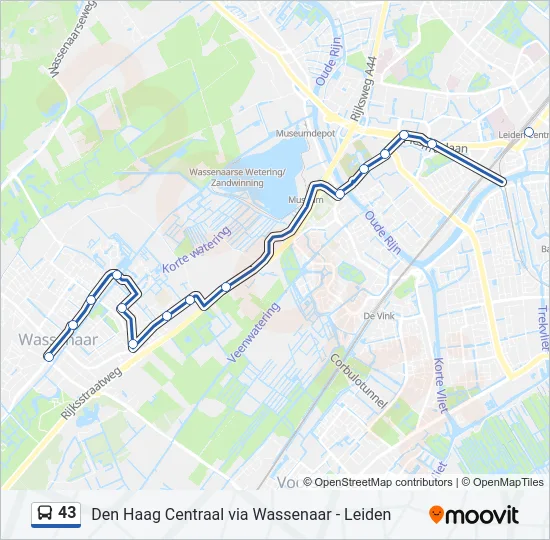 Bus 43 lijnkaart