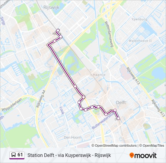 61 Bus Line Map