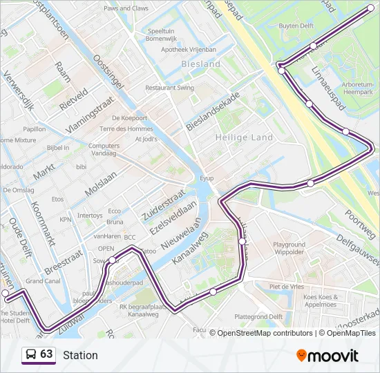 63 Bus Line Map