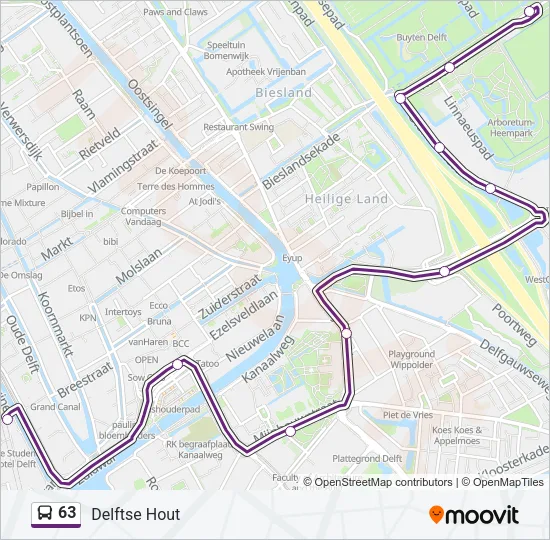 63 Bus Line Map