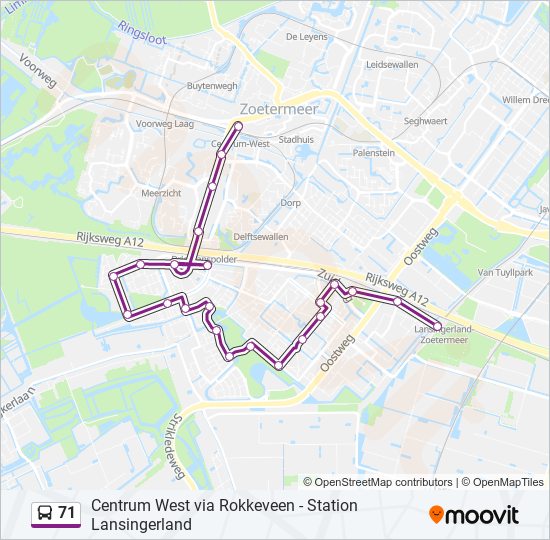 71 bus Line Map