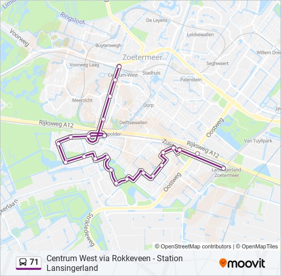 71 bus Line Map