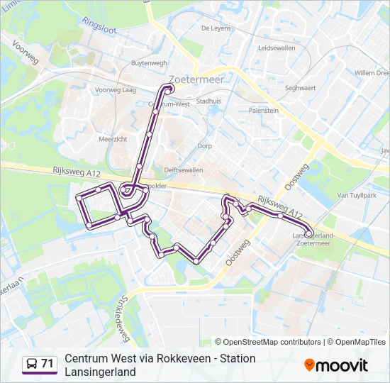 71 Bus Line Map