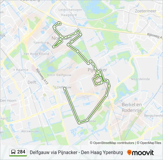 284 Bus Line Map