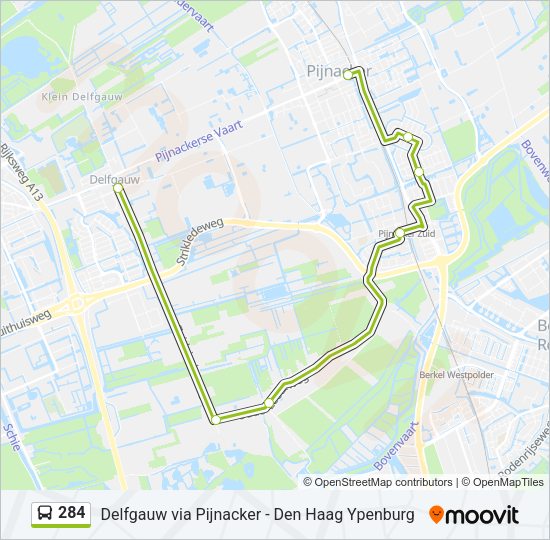 284 Bus Line Map