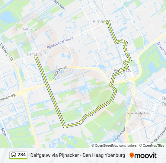 284 Bus Line Map