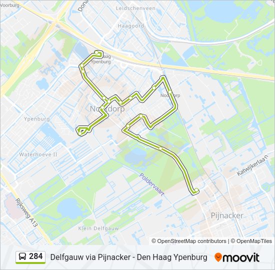 284 Bus Line Map