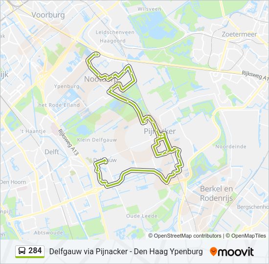 284 Bus Line Map