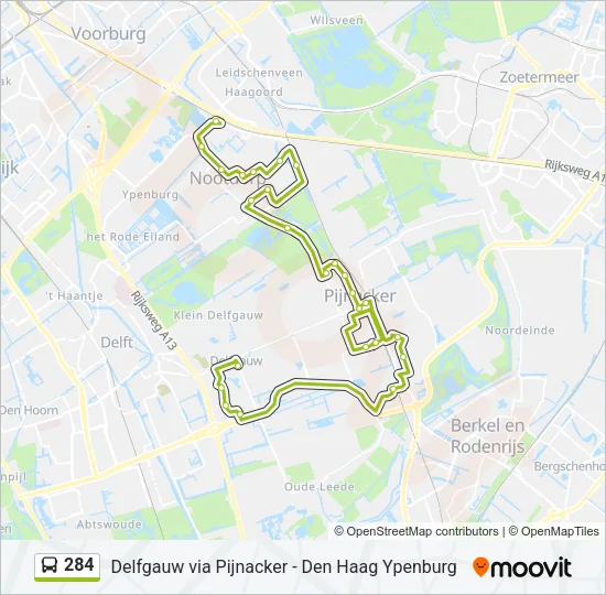 284 Bus Line Map