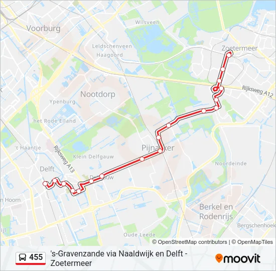 455 Bus Line Map