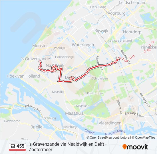 455 Bus Line Map
