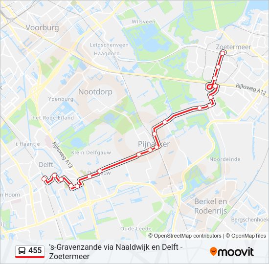 455 Bus Line Map