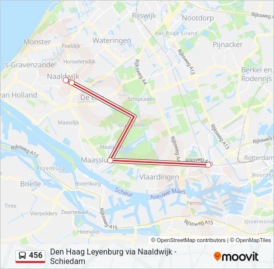 456 Bus Line Map