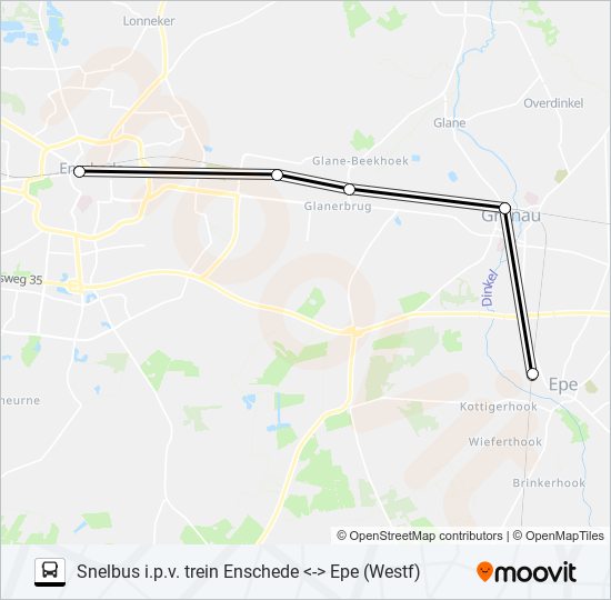 SNELBUS I.P.V. TREIN  Line Map