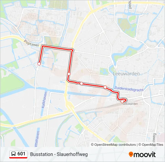 601 Bus Line Map