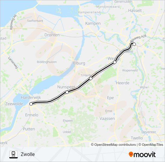 SNELBUS I.P.V. TREIN Train Line Map