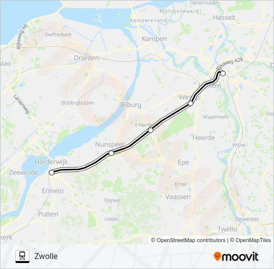 SNELBUS I.P.V. TREIN Train Line Map