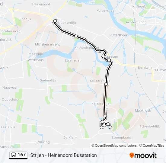 167 Bus Line Map