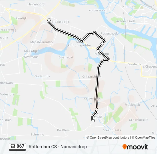 867 Bus Line Map