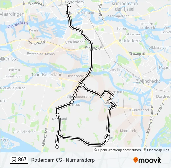867 Bus Line Map