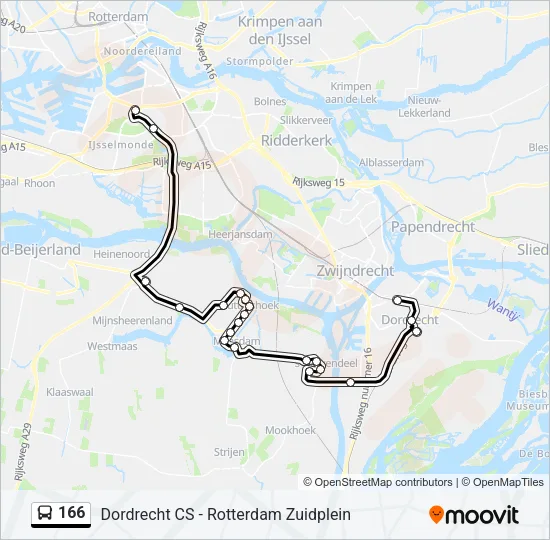 166 Bus Line Map