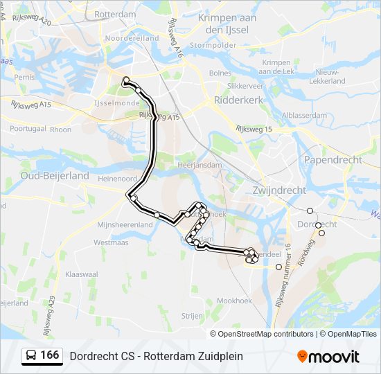 166 Bus Line Map