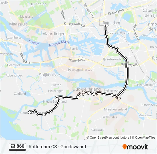 860 Bus Line Map