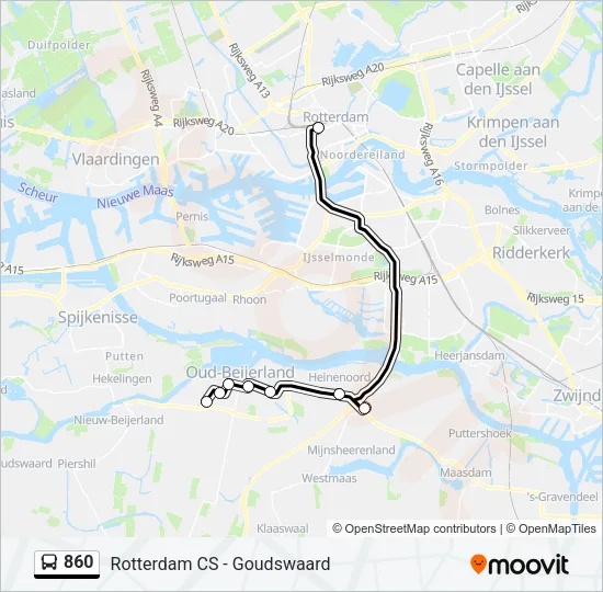 860 Bus Line Map