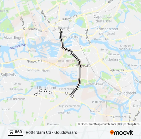 860 Bus Line Map