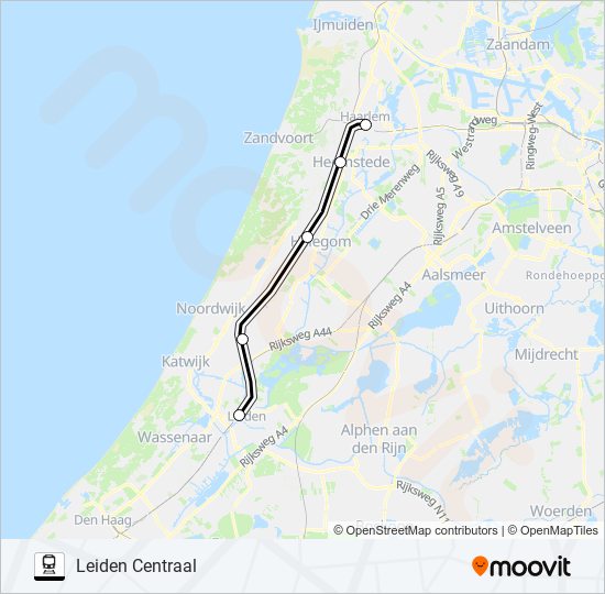 Trein STOPBUS I.P.V. TREIN lijnkaart