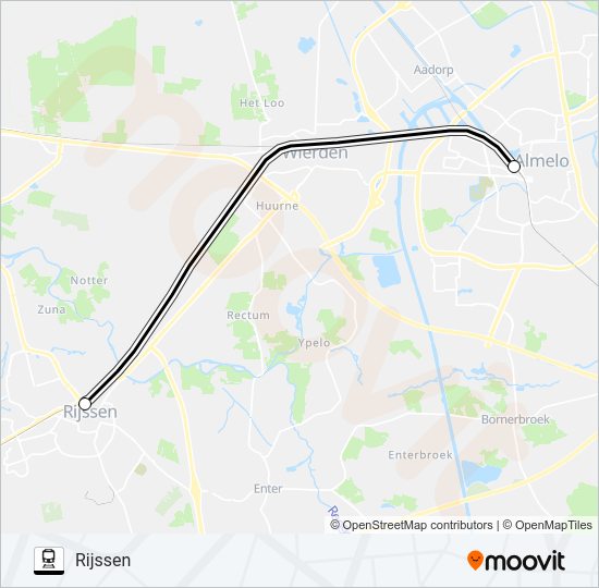 SNELBUS I.P.V. TREIN Train Line Map