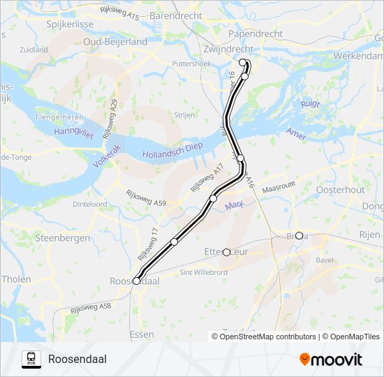 SNELBUS I.P.V. TREIN Train Line Map