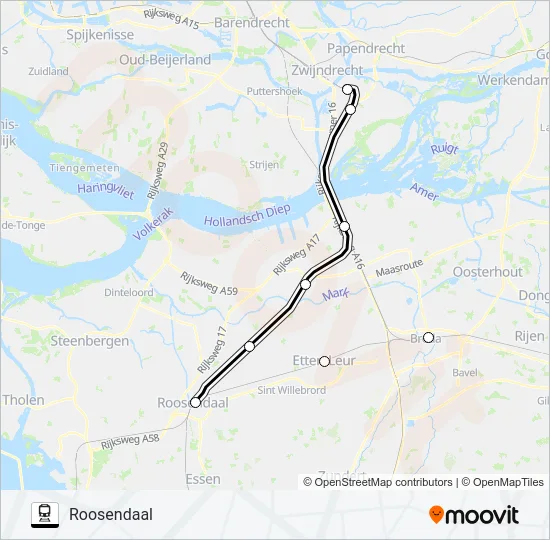 SNELBUS I.P.V. TREIN Train Line Map
