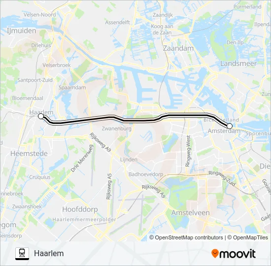 SNELBUS I.P.V. TREIN Train Line Map